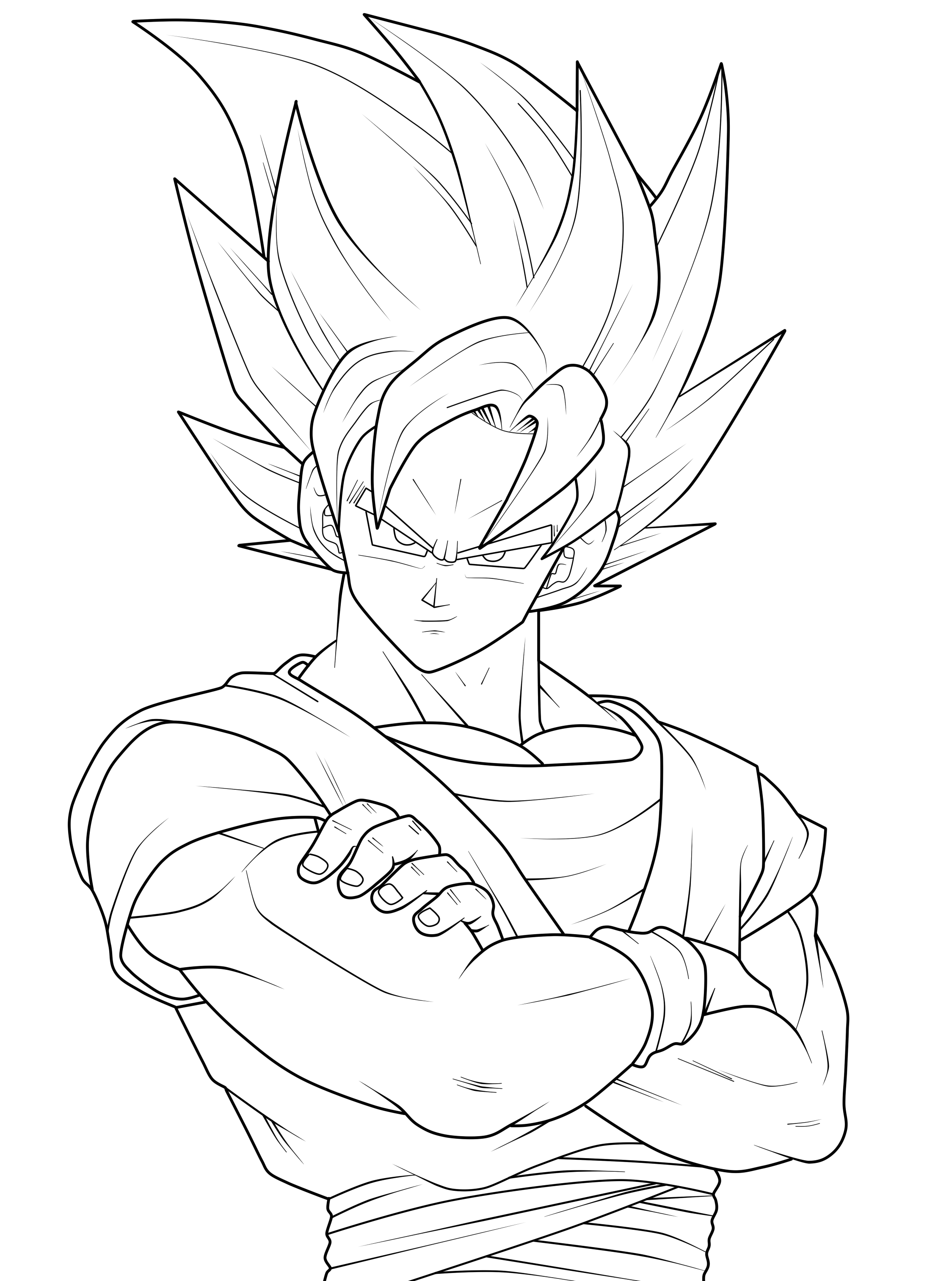 2249x3025 Goku Coloring Pages Print 10