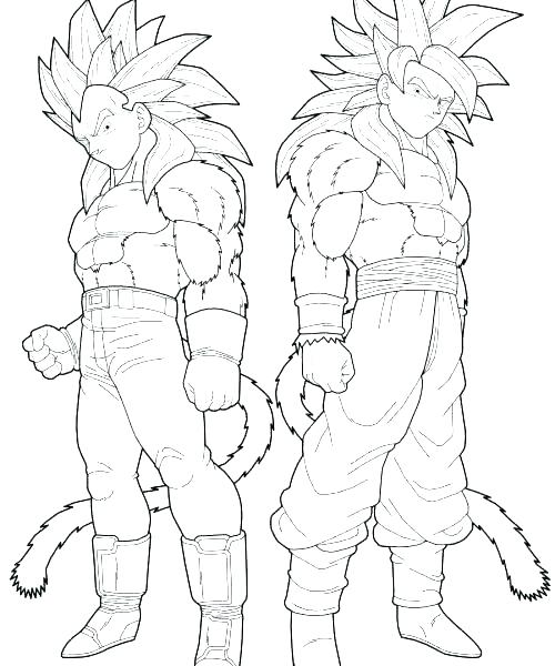 500x600 Dragon Ball Z Coloring Pages Goku Super Saiyan 4