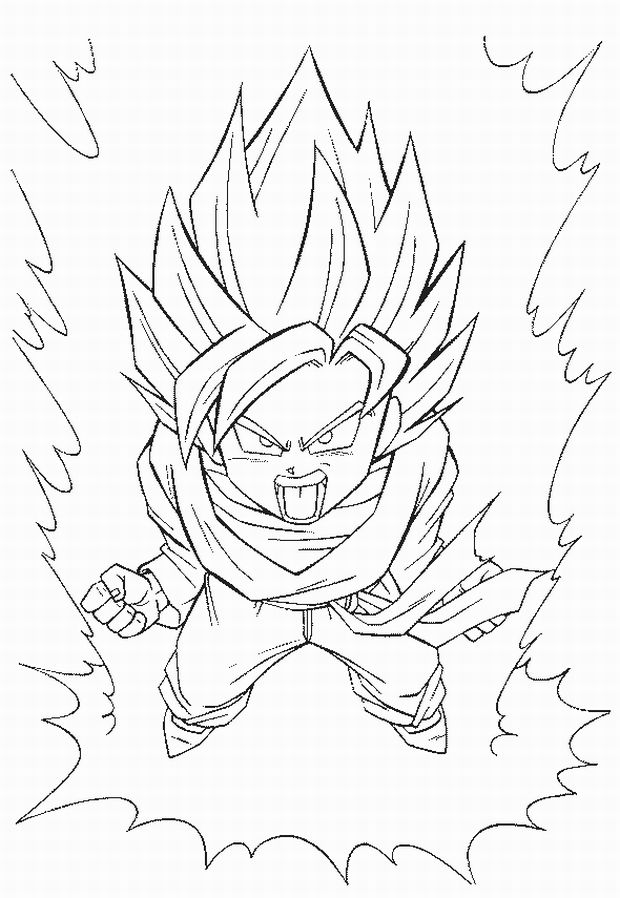 620x898 Dragon Ball Z Coloring Pages Super Saiyan Transform