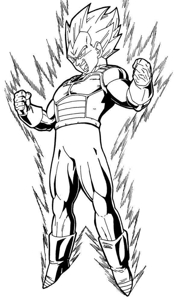 584x988 Vegeta Coloring Pages Dragon Ball Z Vegeta Super Saiyan Coloring
