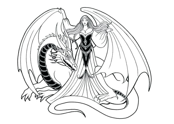 700x500 Dragon Coloring Pages For Adults