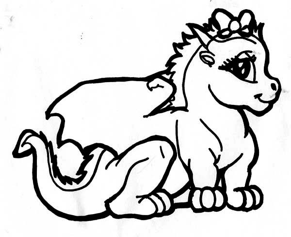 600x488 Baby Dragon Coloring Pages