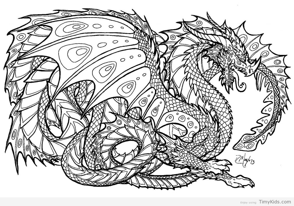1024x719 Free Printable Dragon Coloring Pages Timykids