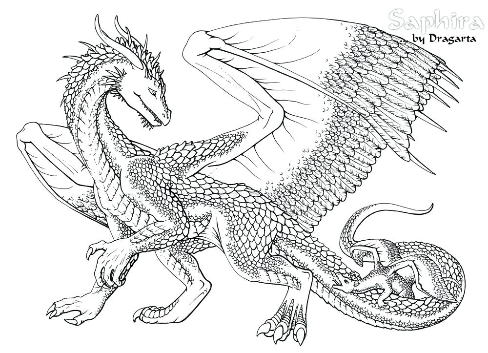 Dragon Coloring Page 1000x723 Dragon Coloring Page