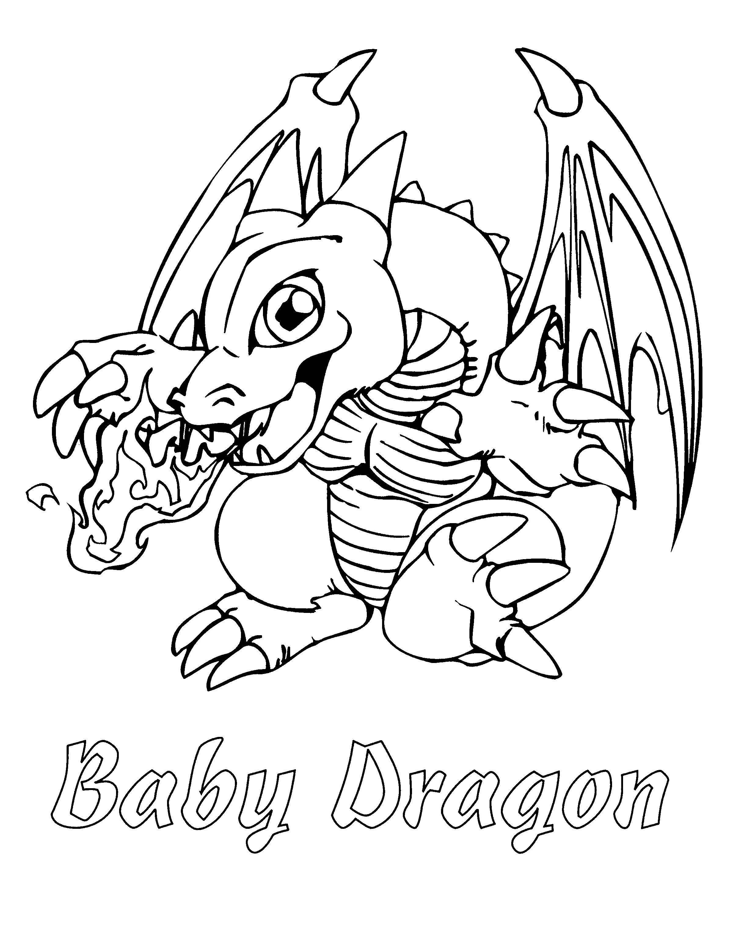 2400x3029 Baby Dragon Coloring Page Free Printable Pages For Kids 1