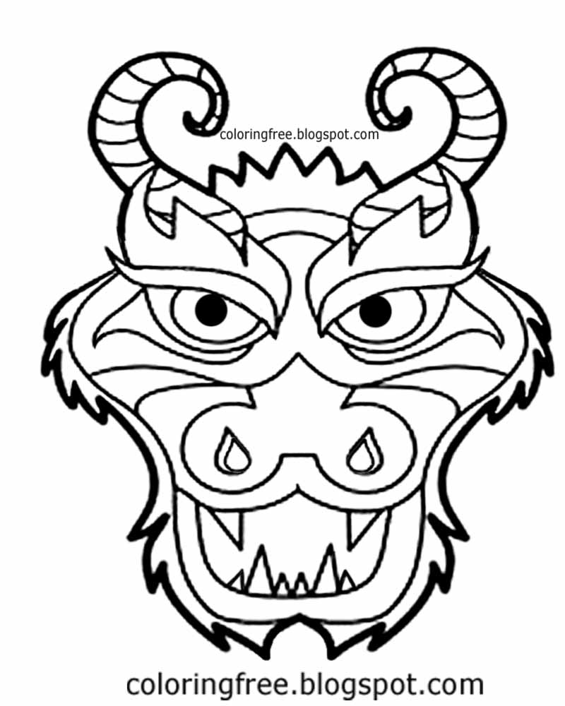 Dragon Face Coloring Page at GetColorings.com | Free printable ...