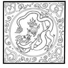 Dragon With Pearl Mandala Coloring Pages 220x220 Dragon With Pearl Mandala Coloring Pages