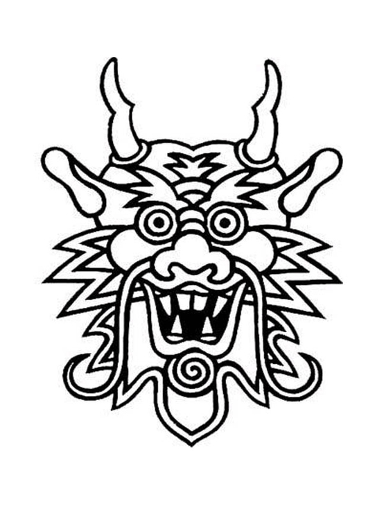 Coloring Page Dragon Mask 531x750 Coloring Page Dragon Mask