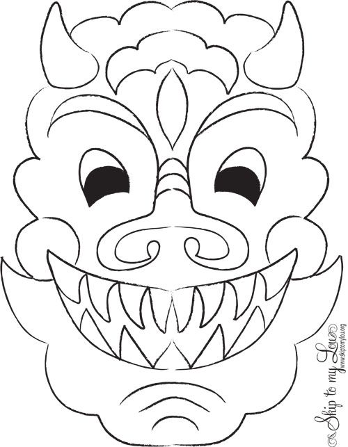 Halloween Craft Masks Templates Chinese New Year Craft Dragon 500x643 Halloween Craft Masks Templates Chinese New Year Craft Dragon
