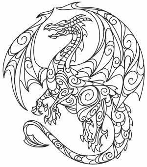300x340 Pin By James Baraley On Dragons Adult Coloring