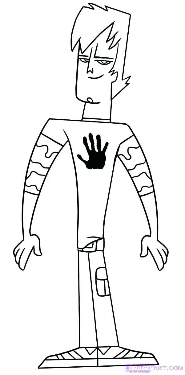 601x1216 Total Drama Coloring Pages Mighty Total Drama Coloring Sheets