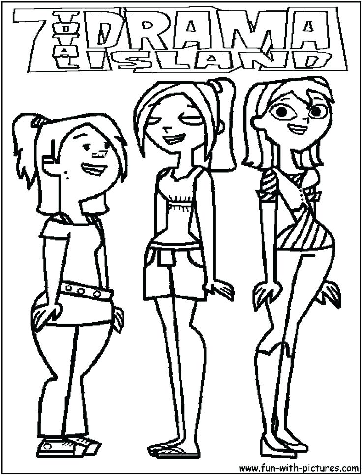 736x966 Drama Theatre Coloring Page Total Drama Coloring Pages Bike By