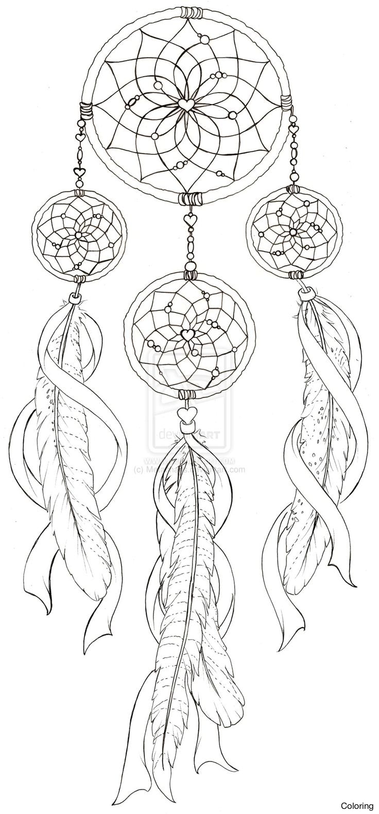 736x1581 Dream Catcher Coloring Page Free Printable Pages Throughout