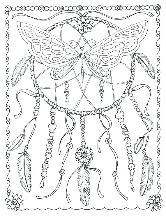 570x744 Dreamcatcher Coloring Pages Native American Dreamcatcher Coloring
