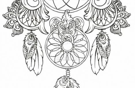 469x304 Dream Catcher Coloring Pages Endearing Dream Catcher Coloring