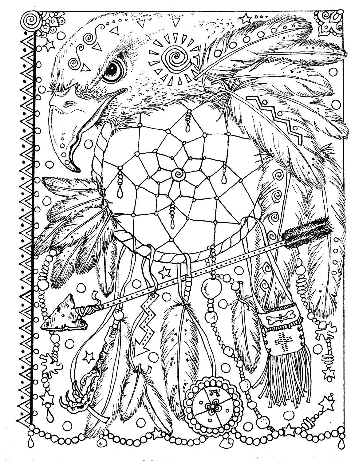 1155x1500 Animal Spirit Dreamcatchers Coloring Fun For All Ages. Coloring