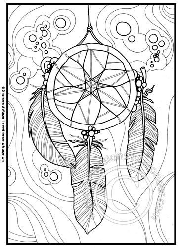 Native American Coloring Pages {Printable} Dreamcatcher, Feathers 364x500 Native American Coloring Pages {Printable} Dreamcatcher, Feathers