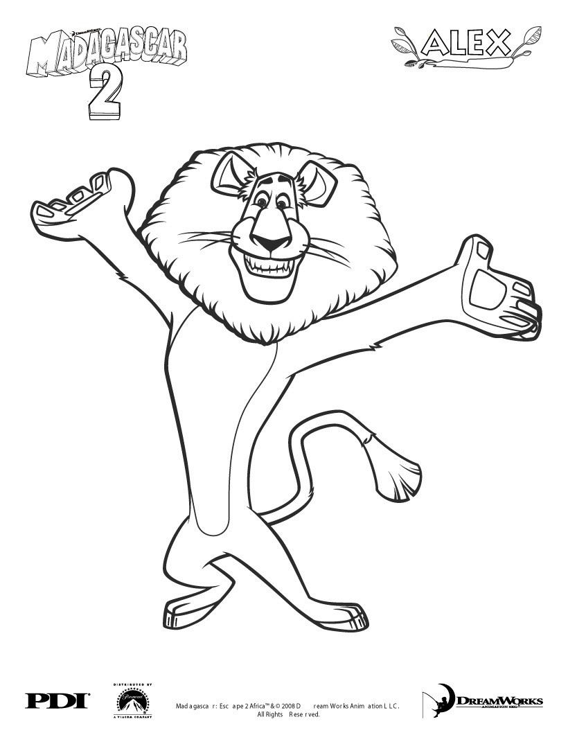 Madagascar 2 Alex Coloring Pages 820x1061 Madagascar 2 Alex Coloring Pages