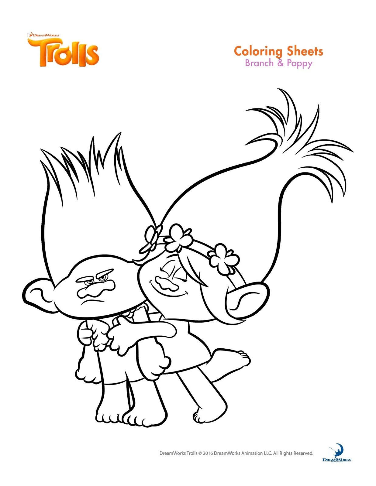 1237x1600 Trolls Movie Coloring Page Coloring Pages Rebecas