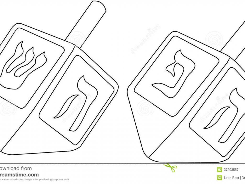1024x768 Dreidel Coloring Pages Superb Chanukah Dreidels Page