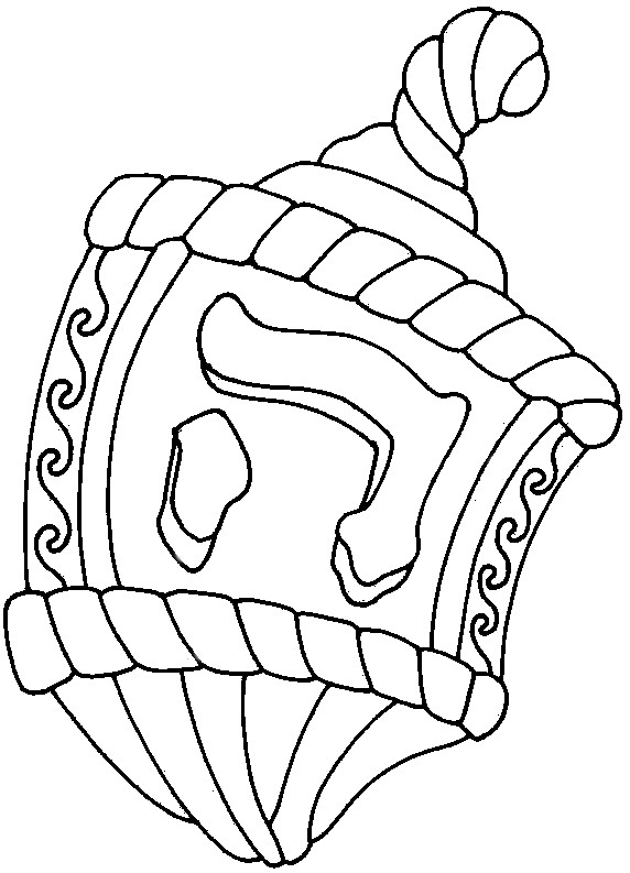 572x793 Dreidel Coloring Page