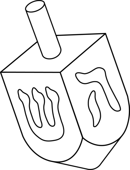 422x550 Dreidel Colorable Line Art