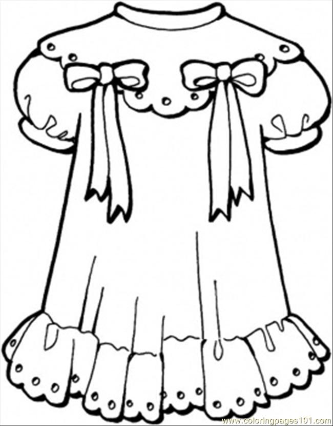 650x830 Girly Dress Coloring Page