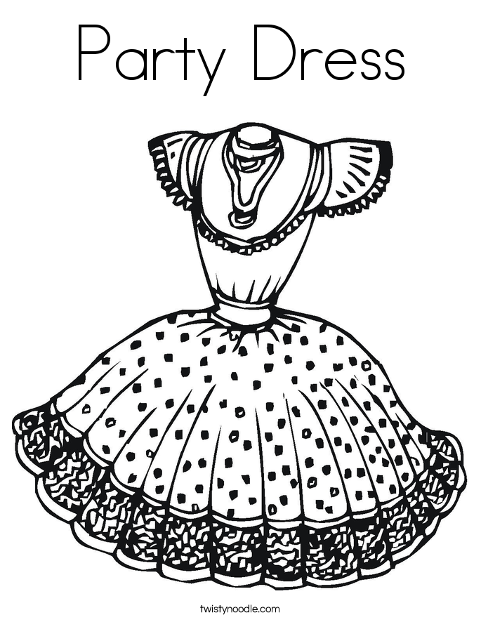 685x886 Party Dress Coloring Page