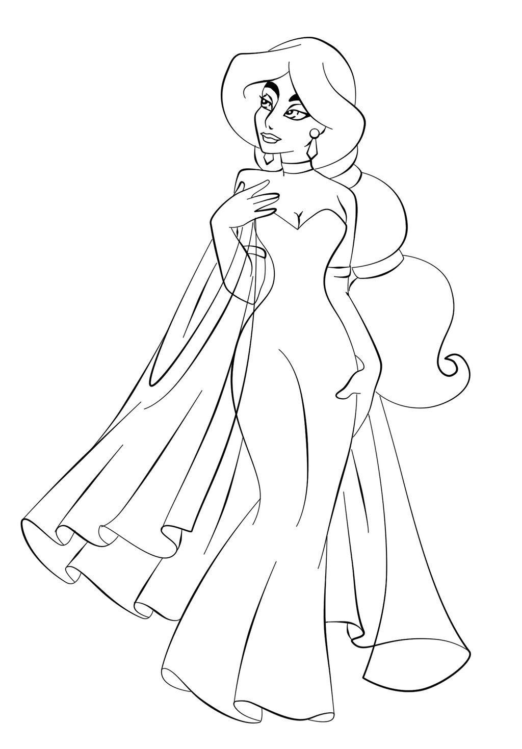 1024x1469 Jasmine In Wedding Dress Coloring Page Aladdin Pages