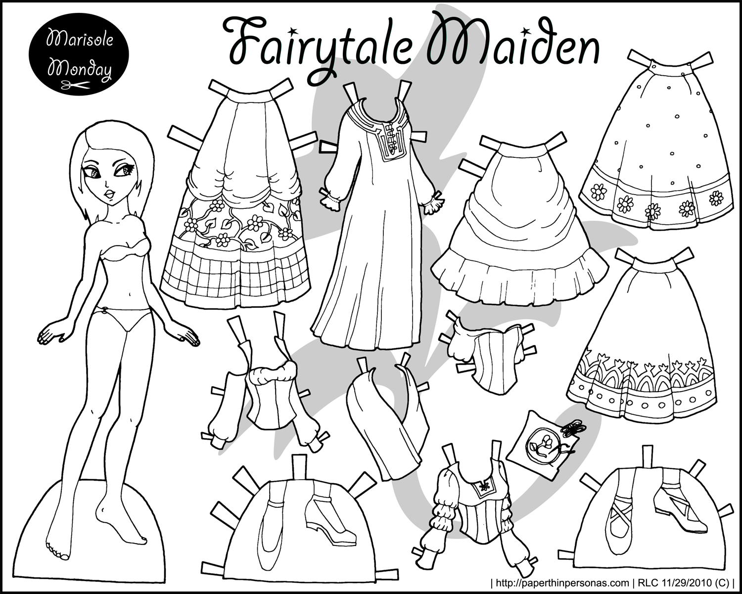 1500x1200 Four Princess Coloring Pages To Print Dress Paper Doll Coloring