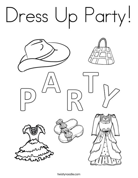 Dress Up Party Coloring Page 468x605 Dress Up Party Coloring Page