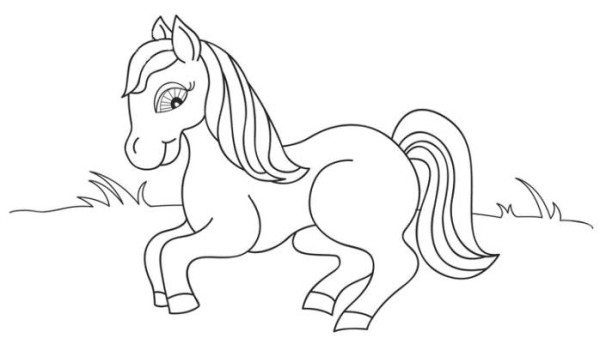 Horse Animal Coloring Pages For Preschool 600x338 Horse Animal Coloring Pages For Preschool