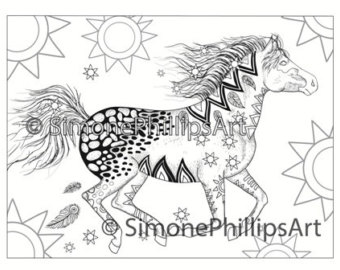 Horse Coloring Page Etsy 340x270 Horse Coloring Page Etsy