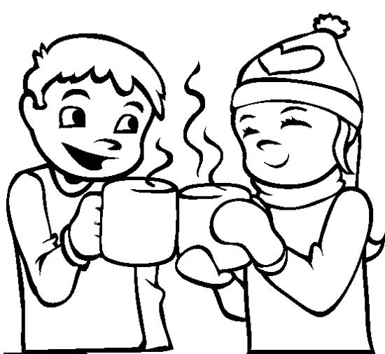 550x505 The Child Drink Hot Chocolate Coloring Page 3rd Grade