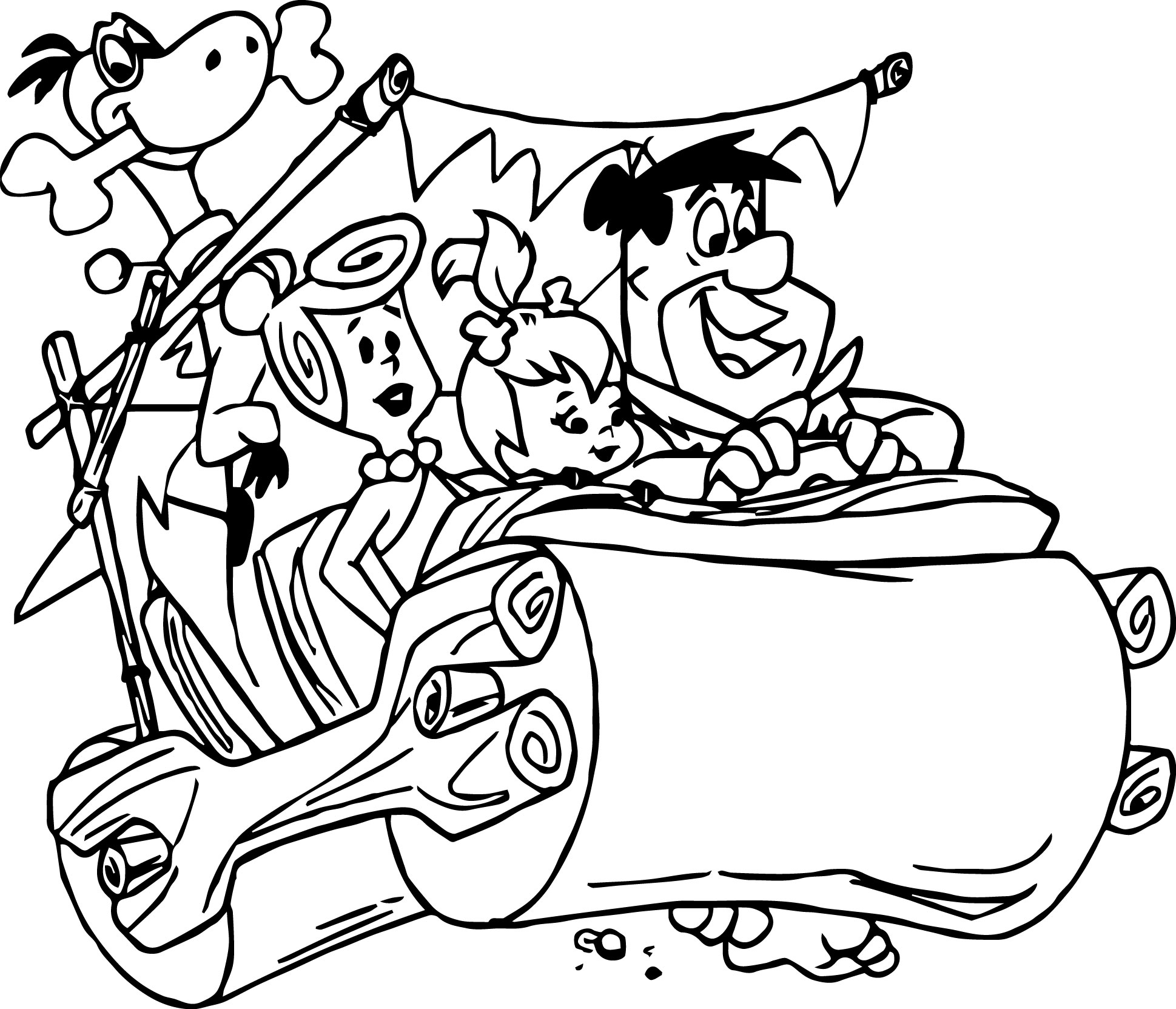 Flintstone Coloring Pages The Flintstones Fred Driving Car 1939x1663 Flintstone Coloring Pages The Flintstones Fred Driving Car