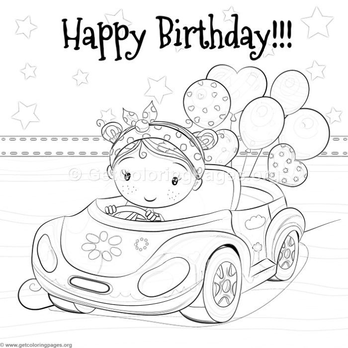 Free Download Little Girl Driving A Car And Balloons Coloring 700x700 Free Download Little Girl Driving A Car And Balloons Coloring