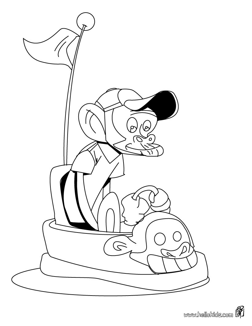Monkey Driving A Car Coloring Pages 820x1060 Monkey Driving A Car Coloring Pages