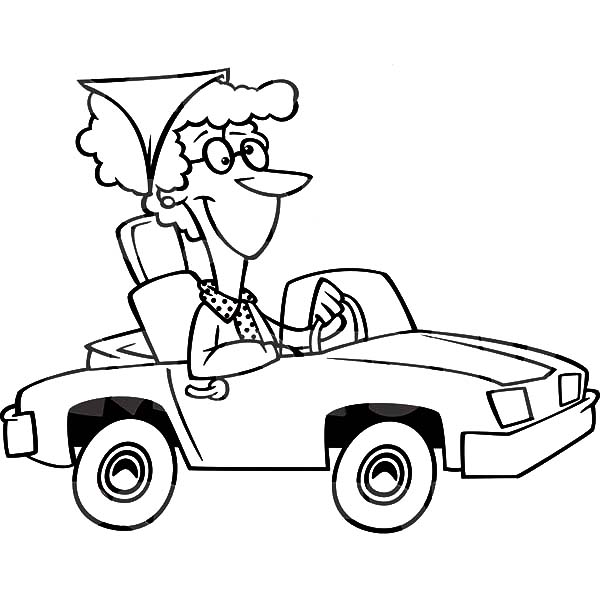 Woman Driving A Convertible Car Coloring Pages Best Place To Color 600x612 Woman Driving A Convertible Car Coloring Pages Best Place To Color
