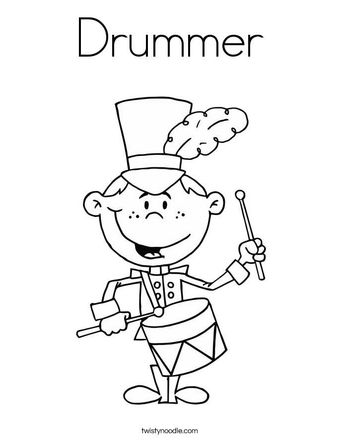 685x886 Drummer Coloring Page