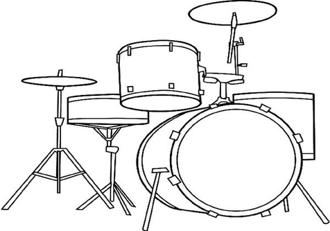 476x333 Drum Set Coloring Pages Instruments Awesome Musical