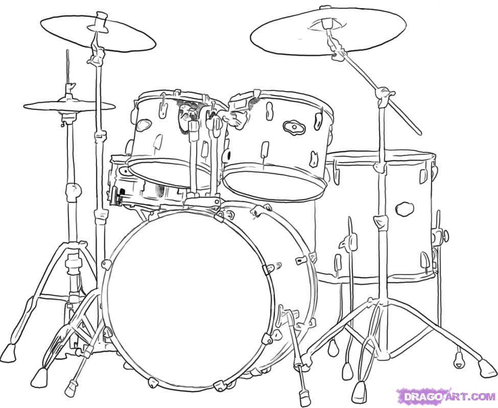 975x798 How To Draw A Drum Set, Cool. Drums Drum Sets