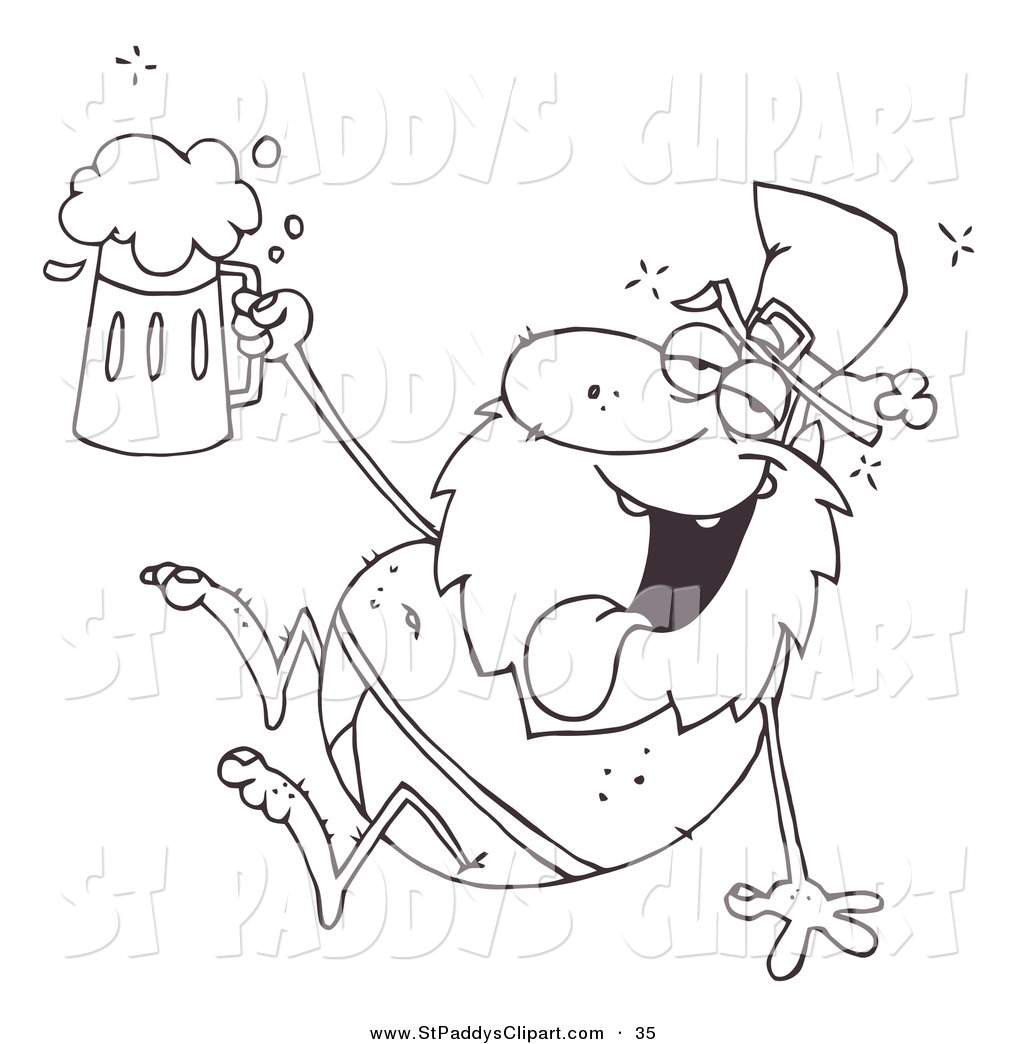 Vector Clip Art Of A Coloring Page Of A Drunk Leprechaun In His 1024x1044 Vector Clip Art Of A Coloring Page Of A Drunk Leprechaun In His