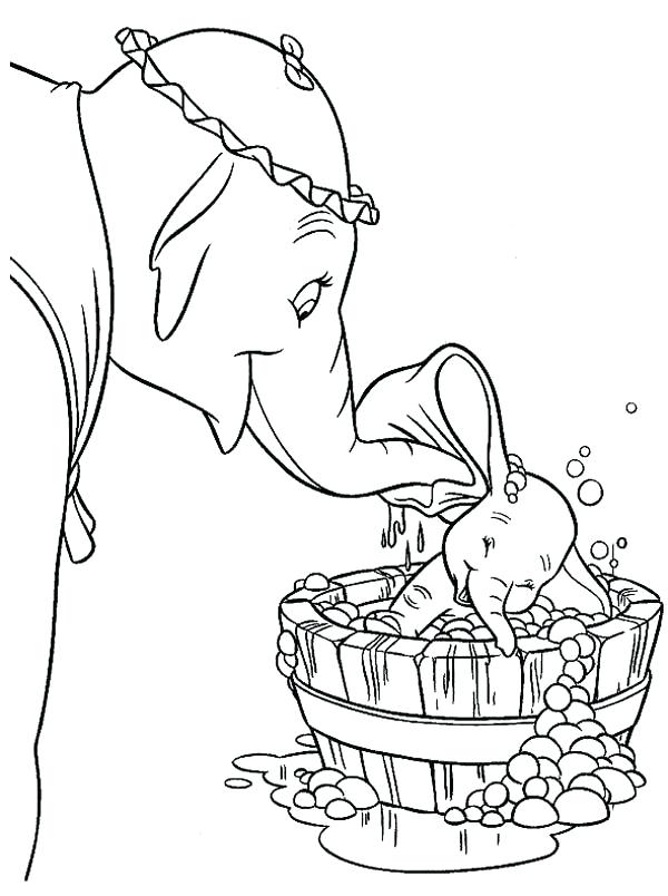 600x804 Dumbo Coloring Pages Free Dumbo Take Dumbo The Elephant To Bath