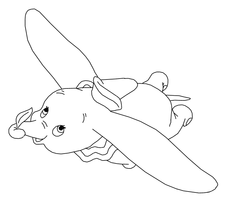 757x676 Free Walt Disney Animal Dumbo Elephant Coloring Pages