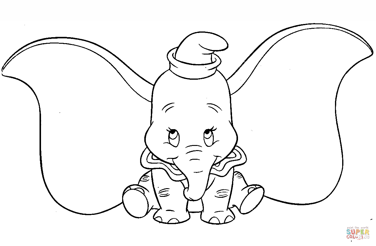 1256x821 Cute Dumbo Coloring Page Free Printable Coloring Pages Dumbo