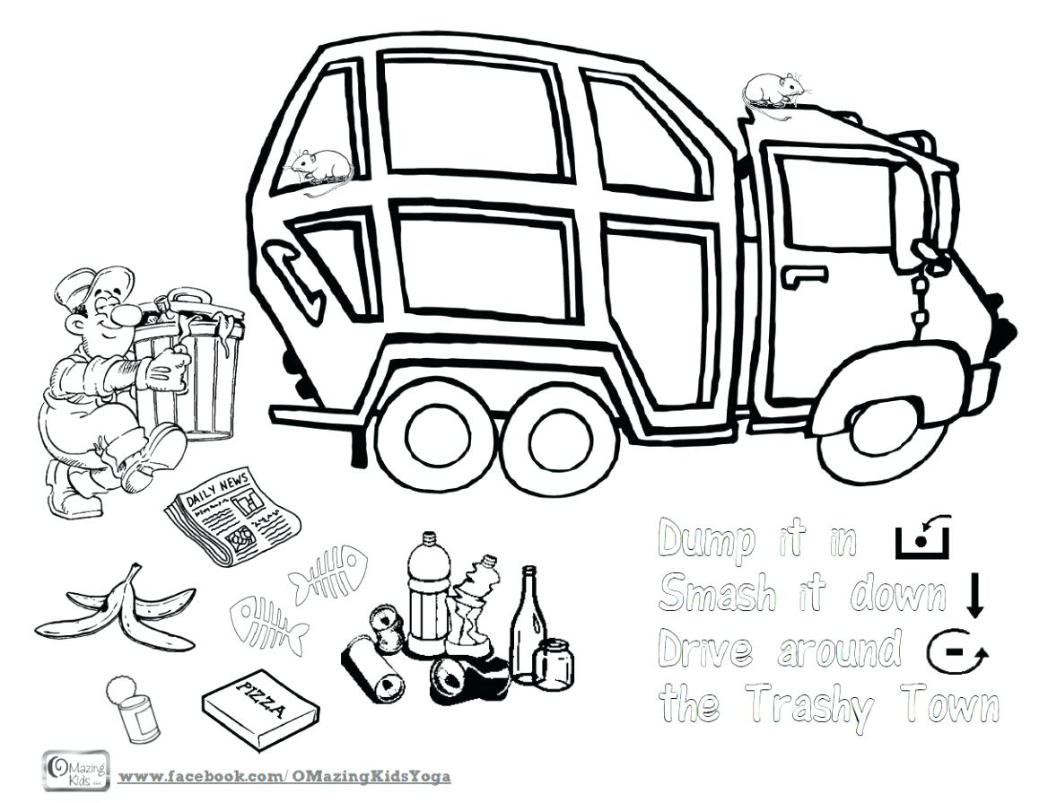 1168x895 Coloring Pages ~ Garbage Truck Coloring Page Printable Dump Pages