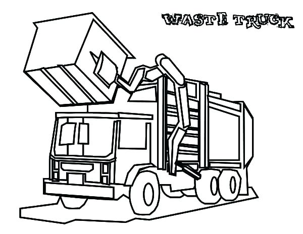 Coloring Truck Garbage Truck Coloring Page Garbage Waste Truck 600x464 Coloring Truck Garbage Truck Coloring Page Garbage Waste Truck