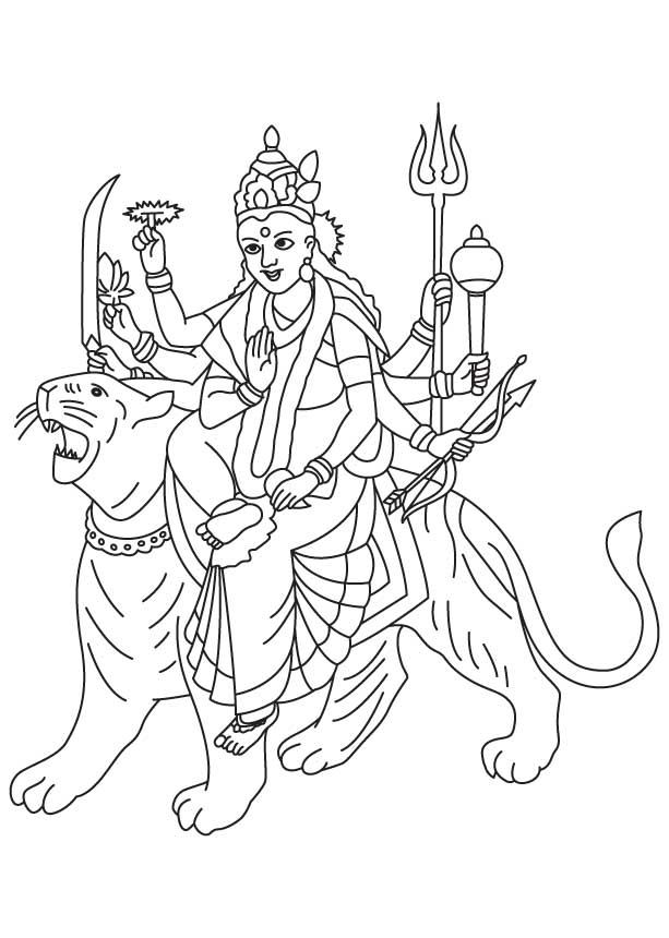 613x860 Durga Puja Coloring Page Download Free Durga Puja Coloring Page