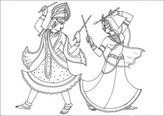 570x403 Navratri And Dussehra Festival Coloring Pages