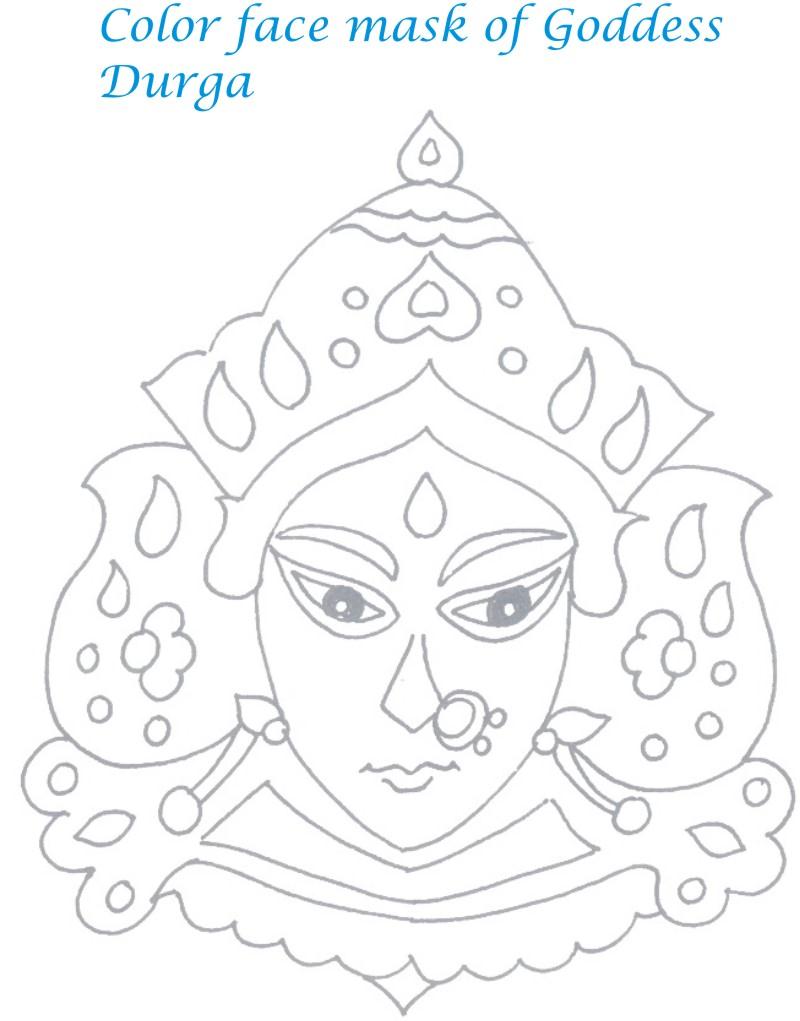 800x1021 Navratri Printable Coloring Page For Kids 2